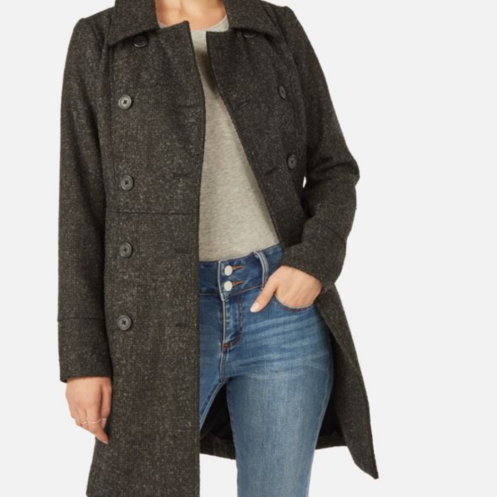 JustFab Double Breasted Wool Coat (SzM)